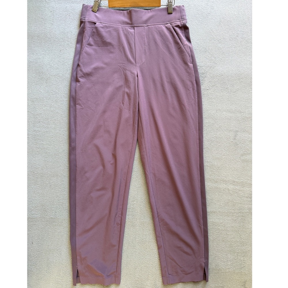 Athleta Womens Mauve Ribbed Side Stripe Jogger Pants Size 2 Athleisure Hiking